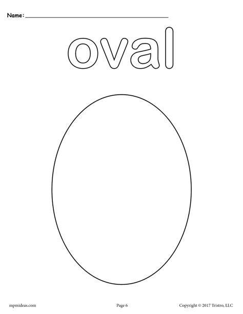 8 Oval Worksheets Tracing Coloring Pages Cutting And More Supplyme