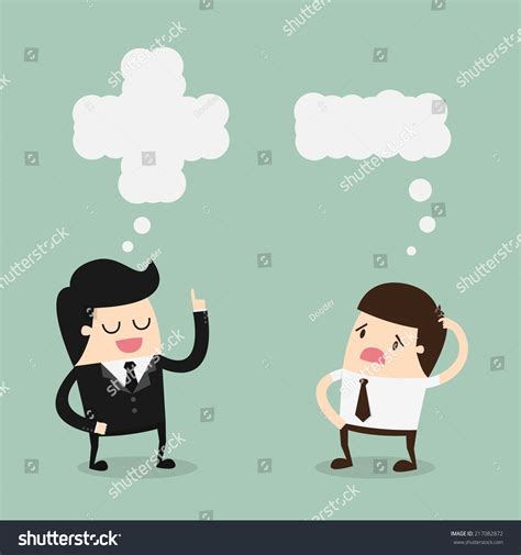 Positive Negative Thinking Cartoon Vector Illustration 库存矢量图（免版税