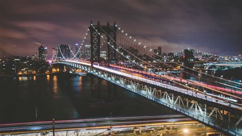 Brooklyn Bridge New York City Night Wallpaper 2048x1365 Hd Image