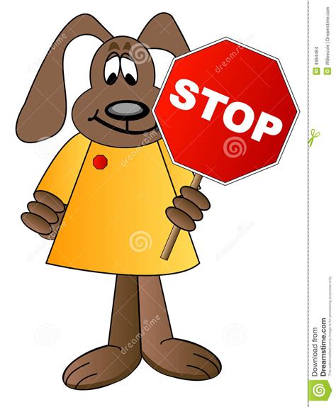Dog Cartoon Holding Stop Sign Stock Images Image 4994464