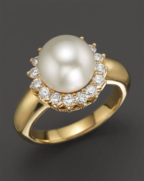 Tara Pearls 18k Yellow Gold White South Sea Cultured Pearl And Diamond