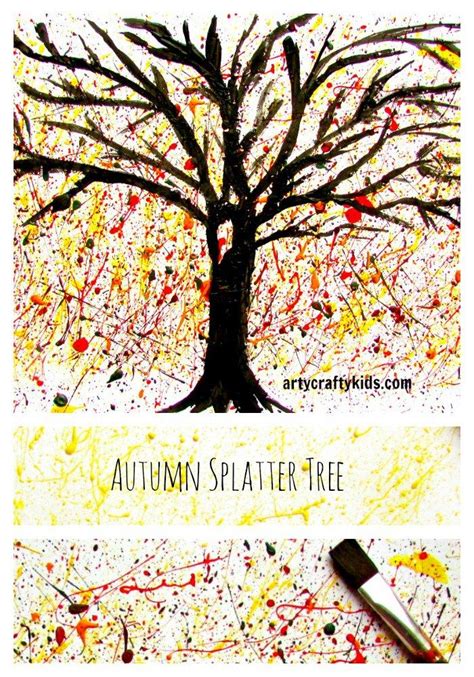 Autumn Splatter Tree Autumn Art Ideas For Kids Kids Art Projects