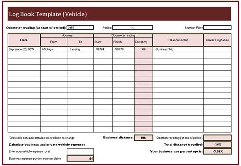 Log Book Templates 16 Free Printable Word Excel And Pdf Formats