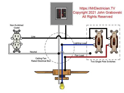 Ceiling Fans Wiring Diagrams Two Switches