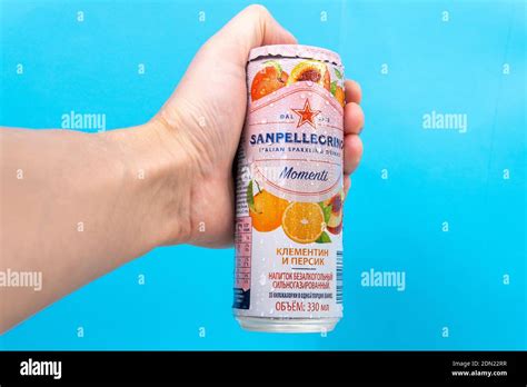 Tyumen Russia December 10 2020 Sanpellegrino Sparkling Orange Juice