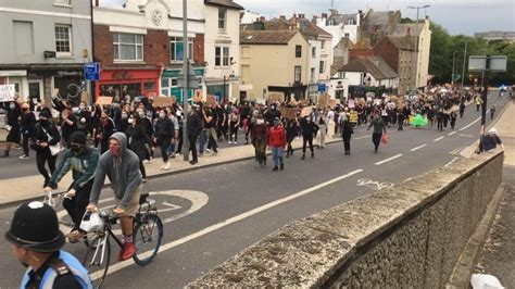 Brighton George Floyd Protesters March To Police Station Bbc News