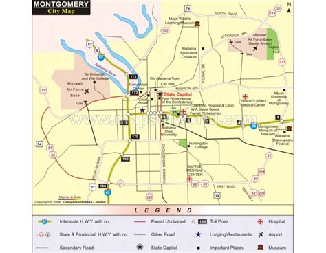 Buy Printed Montgomery City Map