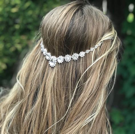 Rhinestone Hair Accessory Perfect For Prom Silver Crystal Head Piece