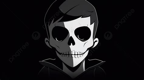 顔に頭蓋骨をかぶったアニメの少年 亡くなった人のプロフィール写真背景画像素材無料ダウンロード Pngtree