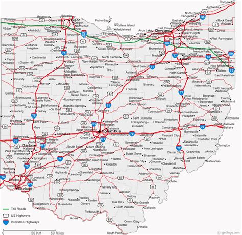 Northeast Ohio City Map Secretmuseum Maps Of Ohio