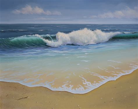 Final Details Ocean Wave Seascape Oil Painting Pj Cook Artist