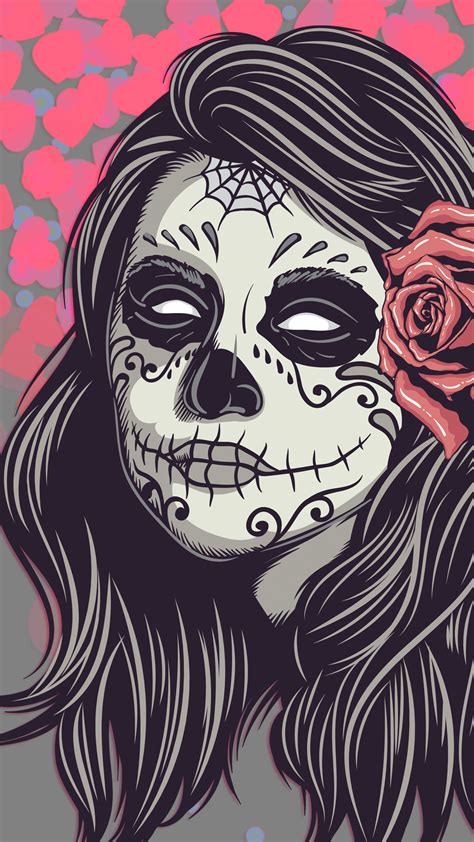 Mexican Girl Skull Hd Wallpaper For Your Mobile Phone 2303