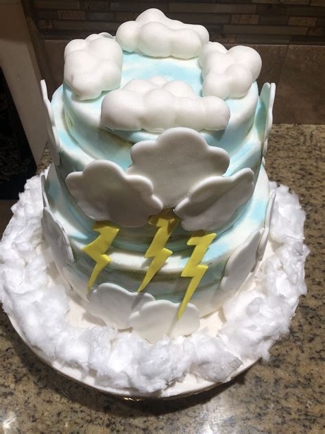 Three Tiered Cloud Cake 11th Birthday Birthday Cakes Cloud Cake Cake