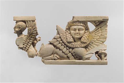 Openwork Furniture Plaque With Ram Headed Sphinx Assyrian Neo