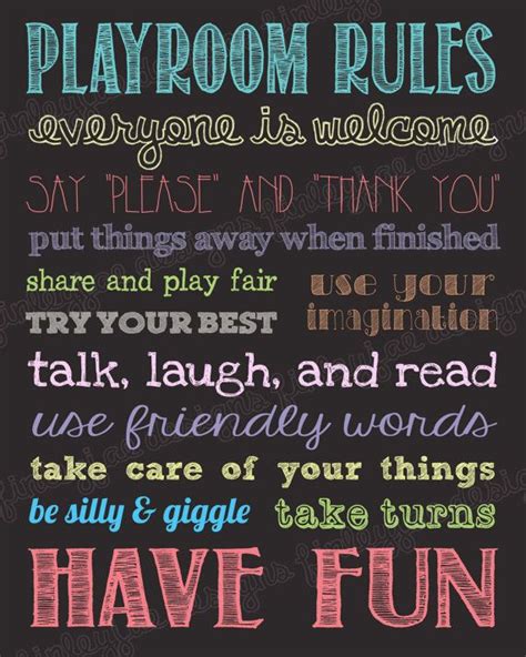 Playroom Rules Color Printable Black Or By Finleyjaedesigns 700