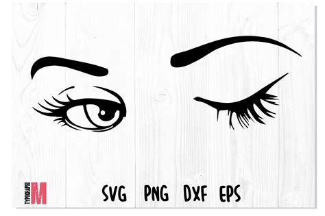 Winking Eyes Eyelash SVG Graphic By Typography Morozyuk Creative Fabrica
