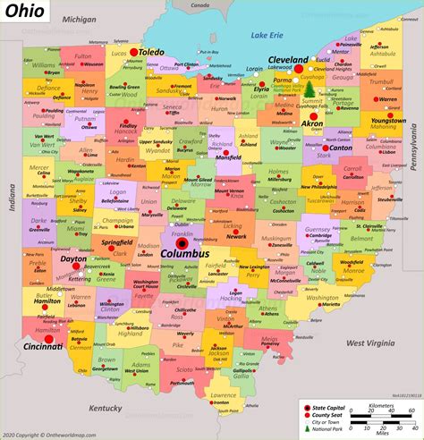 Ohio State In Us Map Map