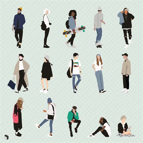 15 Flat Vector People Illustration Visit Toffu for architectural ...