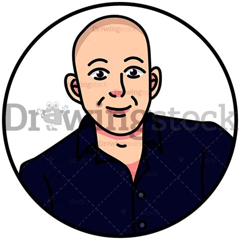 Portrait Of Jeff Bezos Vector Cartoon Drawing Image