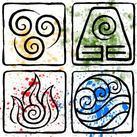 Avatar The Last Airbender Elemental Symbols Cross Stitch Etsy Earth