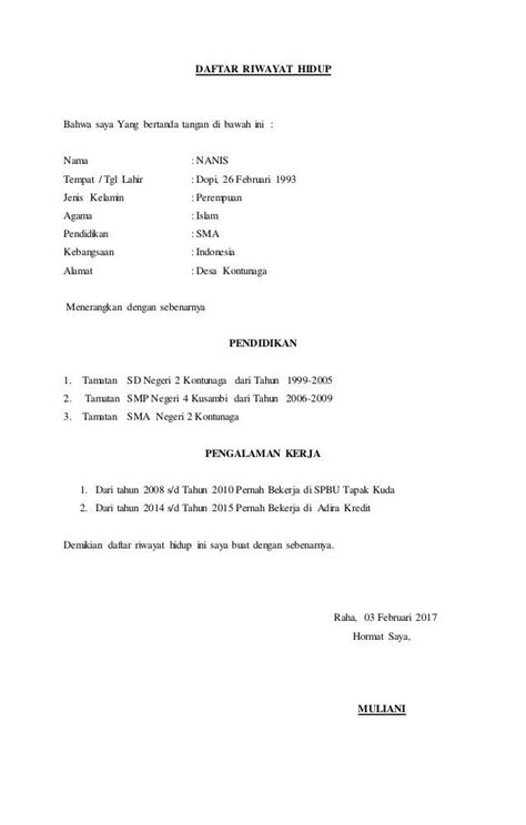 Download Contoh Daftar Riwayat Hidup (CV) Terbaru ...