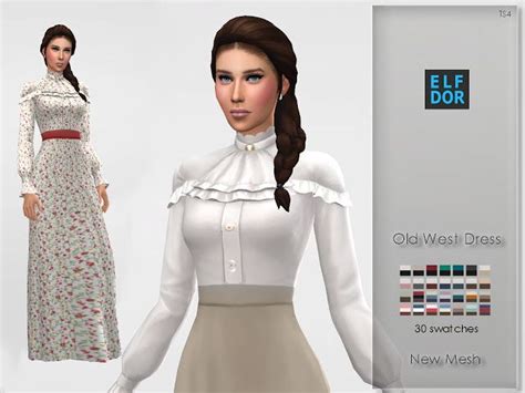 Old West Dress Sims 4 Dresses Sims Sims 4