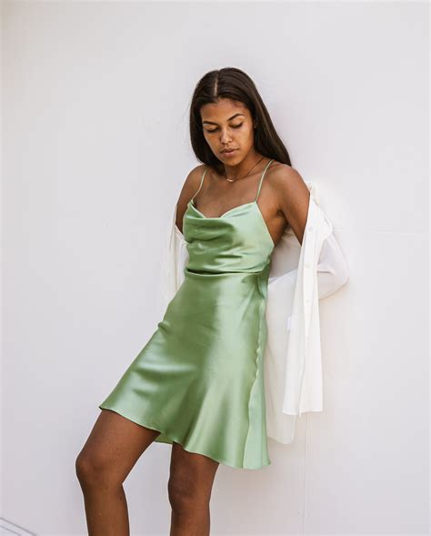 Green Slip Dress Maxi Riley Barbee