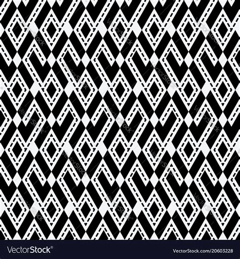 Tribal Ethnic Rhombus Monochrome Seamless Pattern Vector Image