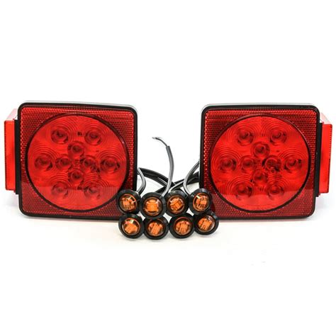Led Pair Trailer Square Tail Light Under 80 Inches And 8 34 Inches