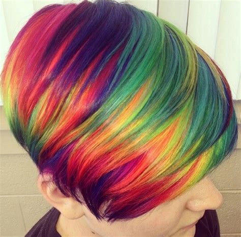 Short Rainbow Hair Littles Hair Funky Hair Colors Hair Rainbow Hair