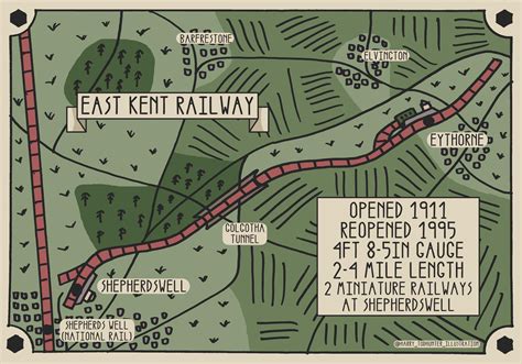 East Kent Railway Illustrated Map Rbritishmaps