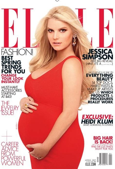 Nude And Pregnant Jessica Simpson With Fiancé Eric On Elle Cover ‘so
