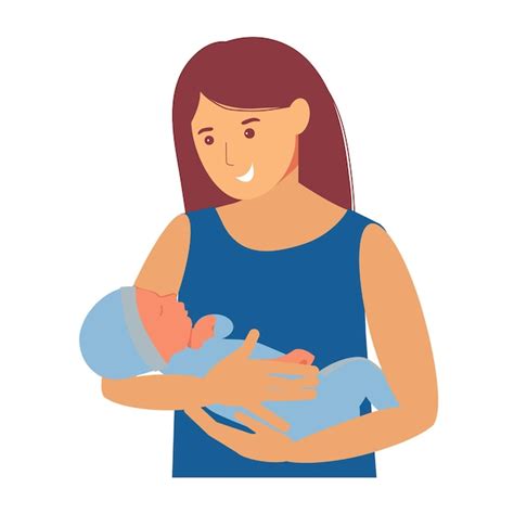Maternidad Mujer Con Un Beb En Brazos Lactancia Materna Vector