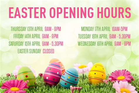 Easter Opening Hours Park Centre