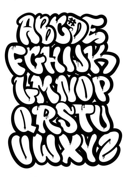 Definir Rua Tipo Caligrafia Design Alfabeto Graffiti Estilo Letras Escrever Aerossol Spray De