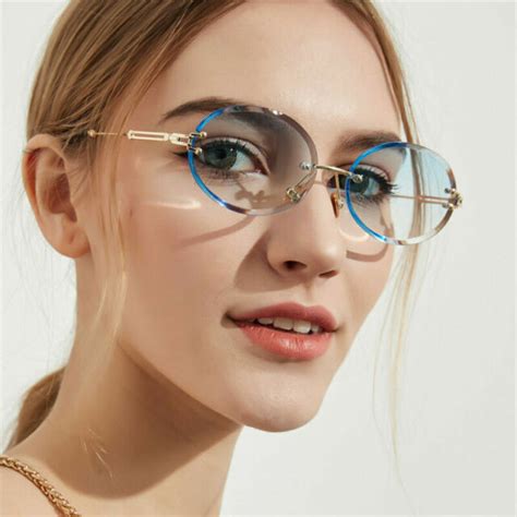 Rimless Oval Sunglasses For Women 2020 Fashion Outdoor Shades Glasses