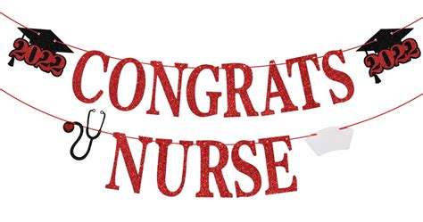 Congrats Nurse Banner Future Nurse Graduate Bunting Sign Nursing