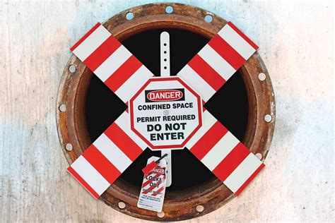 Osha Danger Flanged Pipe Barrier Kit Confined Space Permit Required