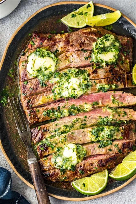 Grilled Flank Steak Recipe With Cilantro Lime Butter Video