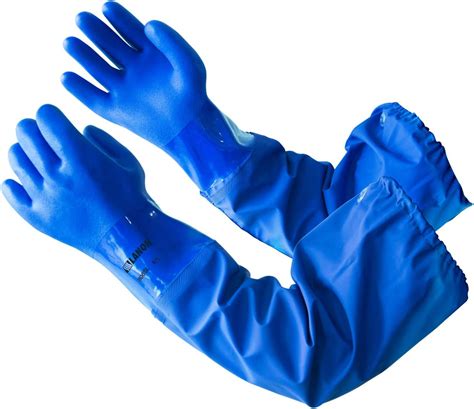 lanon 26 pvc long pond gloves reusable heavy duty rubber gloves waterproof drain cleaning