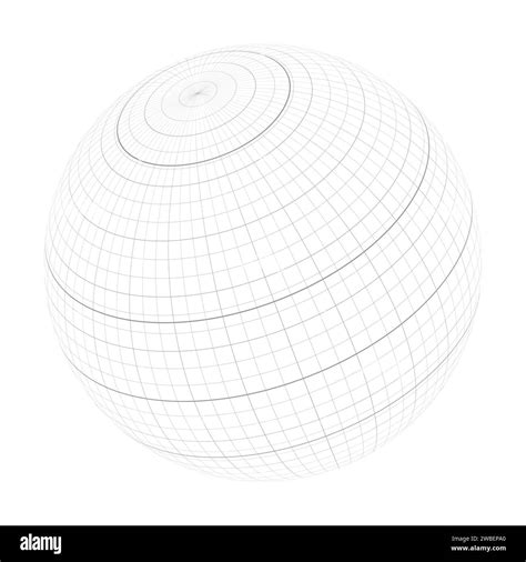 Earth Planet Globe Grid Of Meridians And Parallels Or Latitude And