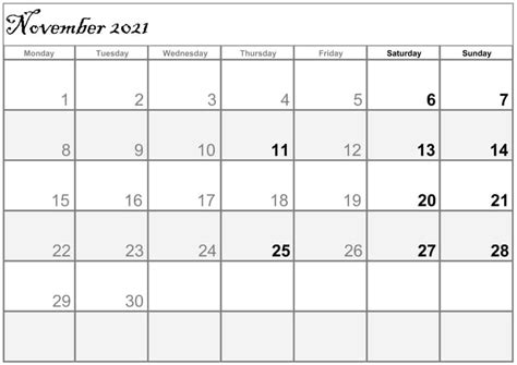 Printable November 2021 Calendar With Holidays Free Printable Calendar