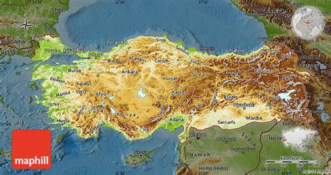Physical Map Of Turkey Darken