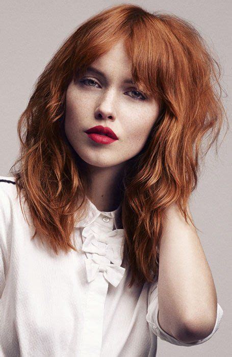 30 Hottest Red Hair Color Ideas To Try Now Bangs With Medium Hair