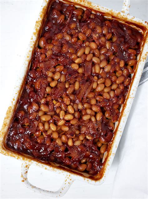 Easy Bbq Baked Beans With Bacon Seasons And Suppers