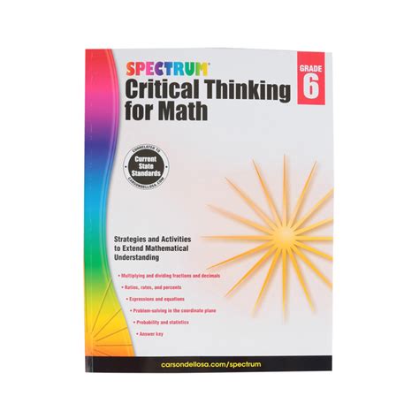 Spectrum Critical Thinking For Math Workbook 128 Pages Grade 6