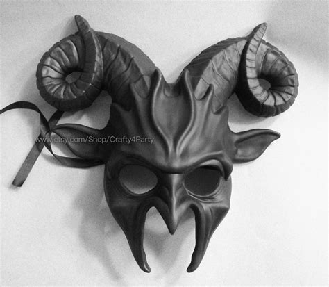Goat Mask Animal Costume Burlesque Blank Black Masquerade Ram