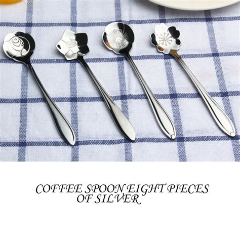 Lemonbest 8pcs Mix Colour Coffee Spoons Luxury Stainless Steel Black