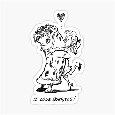 she loves burritos sticker by funtoons redbubble