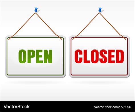 Open And Closed Shop Sign Royalty Free Vector Image